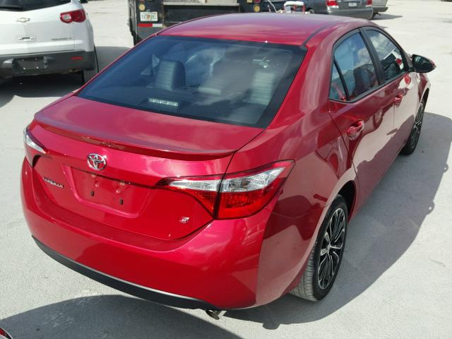 2T1BURHE7FC299714 - 2015 TOYOTA COROLLA L RED photo 4