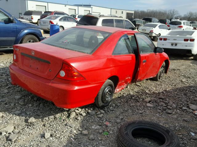 1HGEM22355L072056 - 2005 HONDA CIVIC DX V RED photo 4