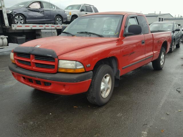 1B7GL22Y4XS290973 - 1999 DODGE DAKOTA RED photo 2