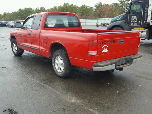 1B7GL22Y4XS290973 - 1999 DODGE DAKOTA RED photo 3