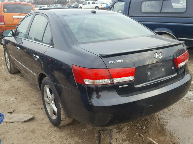 5NPEU46C08H347460 - 2008 HYUNDAI SONATA SE BLACK photo 3