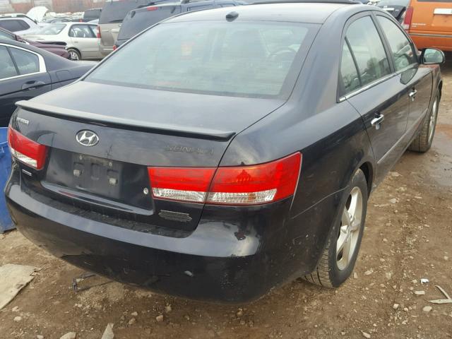 5NPEU46C08H347460 - 2008 HYUNDAI SONATA SE BLACK photo 4