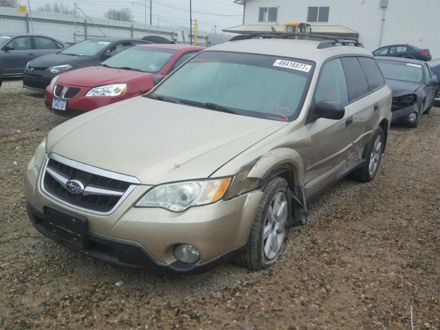 4S4BP61C086302148 - 2008 SUBARU OUTBACK 2. GOLD photo 2