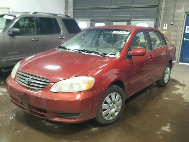 1NXBR38E73Z124419 - 2003 TOYOTA COROLLA CE RED photo 2