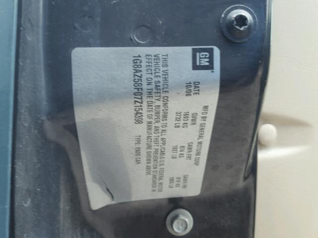 1G8AZ58F07Z154398 - 2007 SATURN ION LEVEL GREEN photo 10