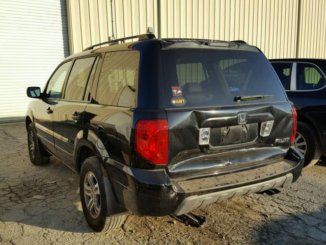 5FNYF18525B031931 - 2005 HONDA PILOT EXL BLACK photo 3