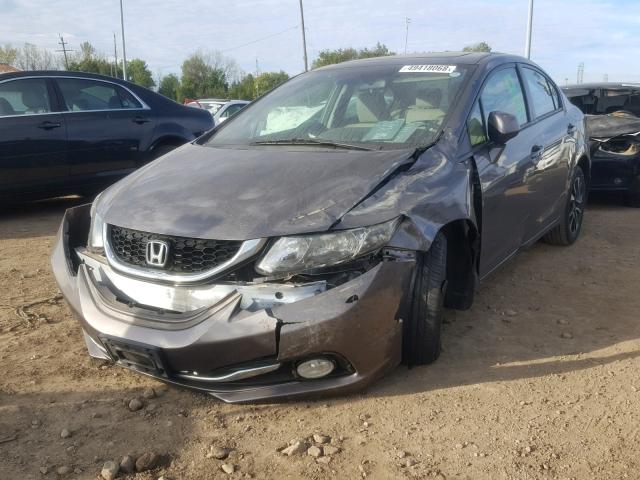 19XFB2F95DE058110 - 2013 HONDA CIVIC EXL 银色 照片 2