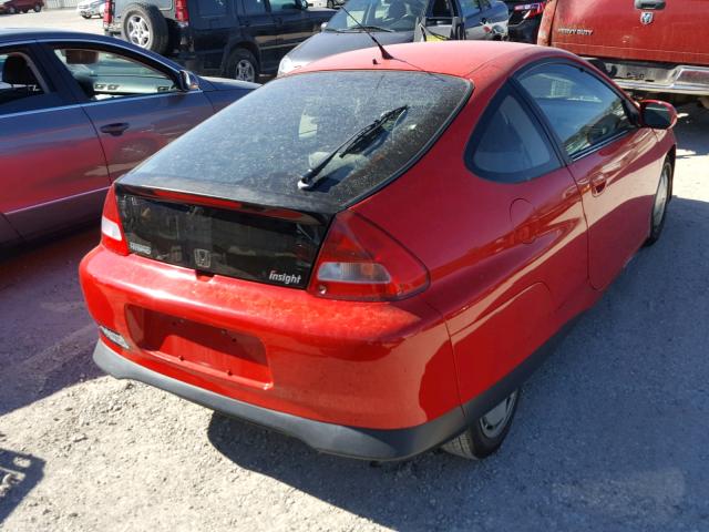 JHMZE13531T000465 - 2001 HONDA INSIGHT RED photo 4