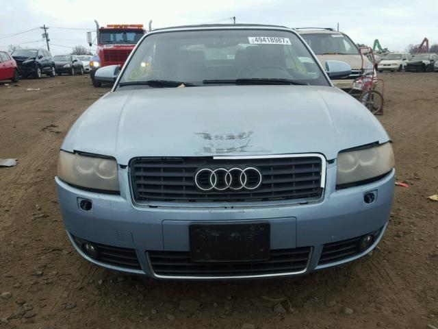 WAUAC48H63K029201 - 2003 AUDI A4 1.8 CAB BLUE photo 9