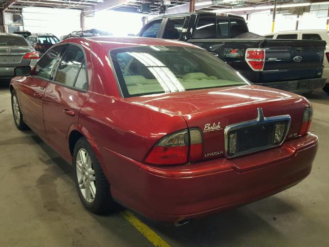 1LNHM87A15Y639707 - 2005 LINCOLN LS RED photo 3