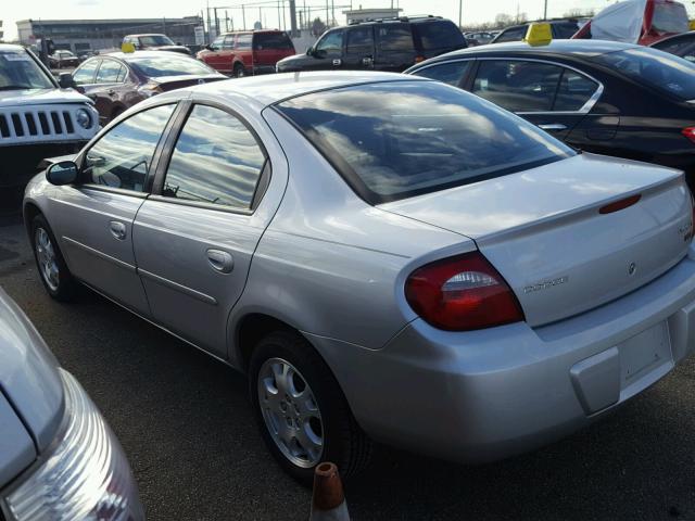 1B3ES56C65D134849 - 2005 DODGE NEON SXT SILVER photo 3