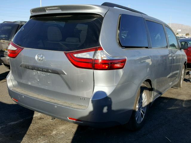 5TDYZ3DC3HS766683 - 2017 TOYOTA SIENNA XLE SILVER photo 4