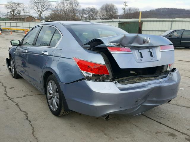 1HGCP3F85BA032593 - 2011 HONDA ACCORD EXL BLUE photo 3