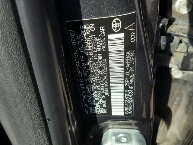 JTKKU10498J006934 - 2008 TOYOTA SCION XD GRAY photo 10