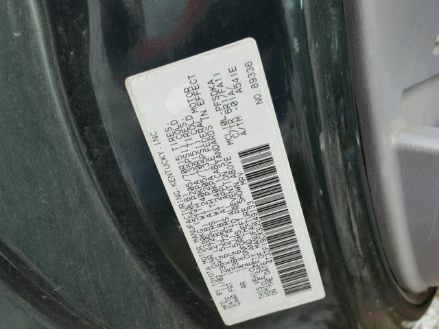 4T3ZF19CX3U549133 - 2003 TOYOTA SIENNA CE GREEN photo 10