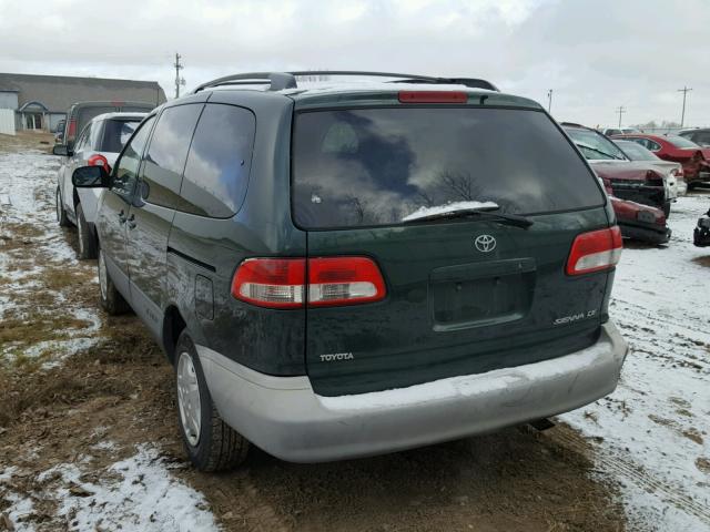 4T3ZF19CX3U549133 - 2003 TOYOTA SIENNA CE GREEN photo 3