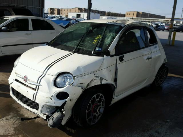 3C3CFFBR7DT514824 - 2013 FIAT 500 SPORT WHITE photo 2