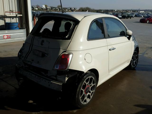 3C3CFFBR7DT514824 - 2013 FIAT 500 SPORT WHITE photo 4