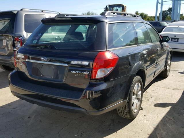 4S4BP60C287326463 - 2008 SUBARU OUTBACK BLACK photo 4