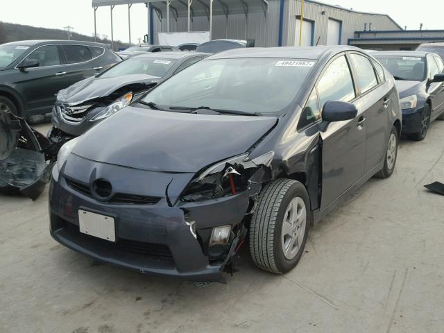 JTDKN3DU8A1291366 - 2010 TOYOTA PRIUS CHARCOAL photo 2