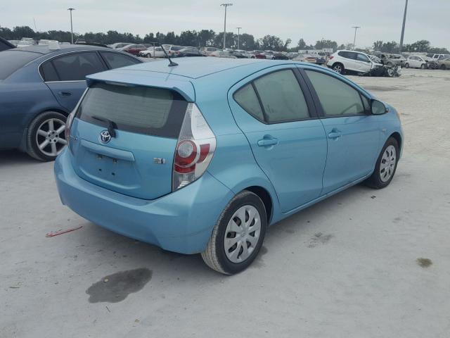 JTDKDTB34D1042936 - 2013 TOYOTA PRIUS C TURQUOISE photo 4