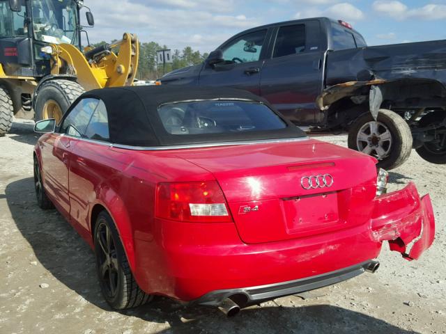 WUARL48H05K902291 - 2005 AUDI S4 QUATTRO RED photo 3