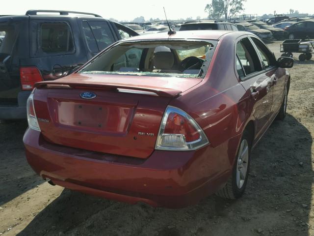 3FAHP07177R224640 - 2007 FORD FUSION SE RED photo 4