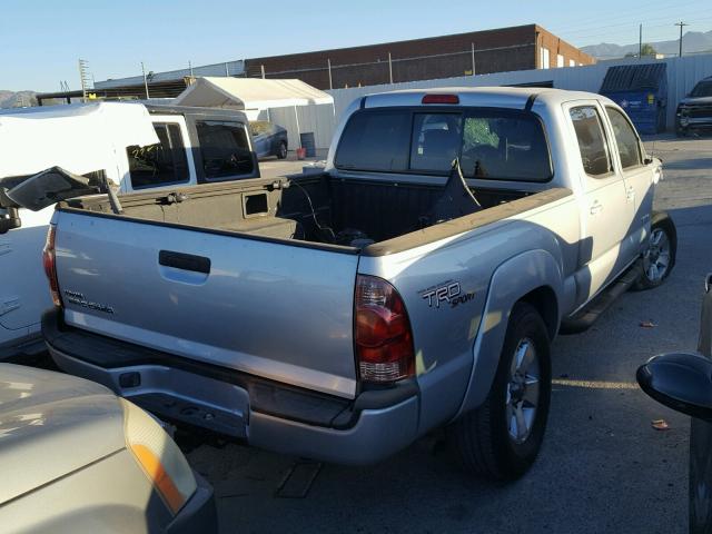 5TEKU72N75Z009350 - 2005 TOYOTA TACOMA DOU SILVER photo 4