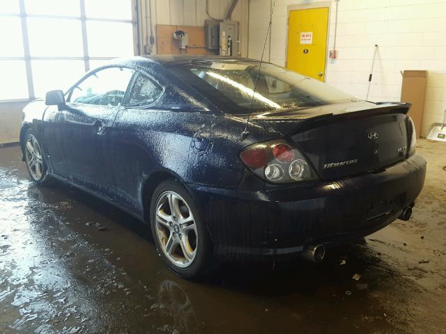 KMHHN65F45U174010 - 2005 HYUNDAI TIBURON GT BLUE photo 3