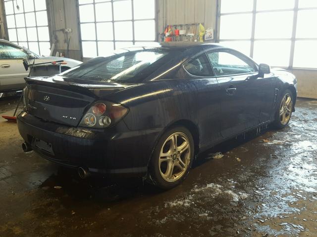 KMHHN65F45U174010 - 2005 HYUNDAI TIBURON GT BLUE photo 4