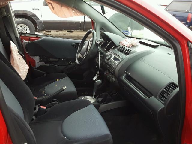 JHMGD38617S020932 - 2007 HONDA FIT S RED photo 5