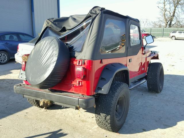 1J4FY29P8XP466995 - 1999 JEEP WRANGLER / RED photo 4