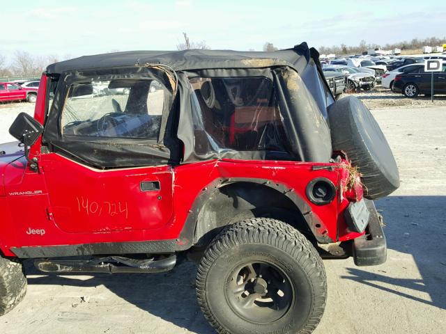 1J4FY29P8XP466995 - 1999 JEEP WRANGLER / RED photo 9