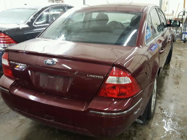 1FAFP28135G154849 - 2005 FORD FIVE HUNDR MAROON photo 4