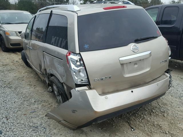 5N1BV28U77N141833 - 2007 NISSAN QUEST S GOLD photo 3