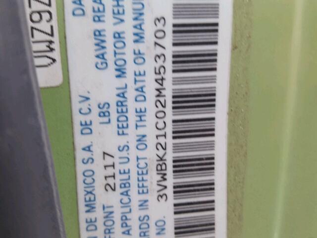 3VWBK21C02M453703 - 2002 VOLKSWAGEN NEW BEETLE 绿色 照片 10