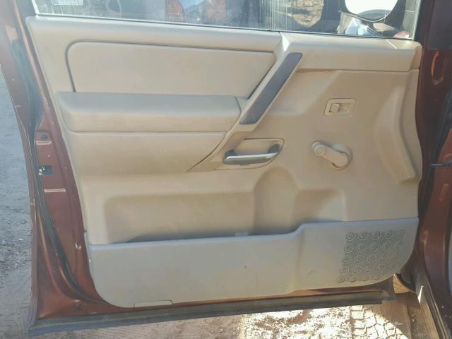 1N6AA06B74N520907 - 2004 NISSAN TITAN XE BROWN photo 10