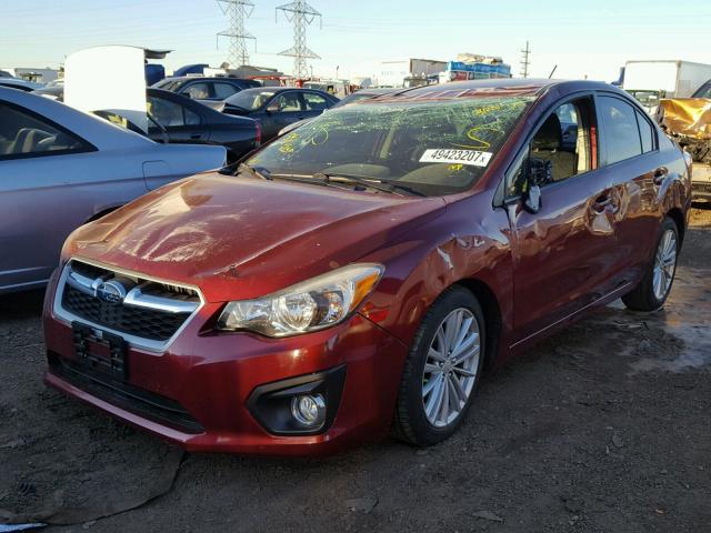 JF1GJAD67EH005419 - 2014 SUBARU IMPREZA PR MAROON photo 2