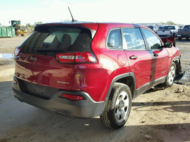 1C4PJLAB9EW258728 - 2014 JEEP CHEROKEE S RED photo 4