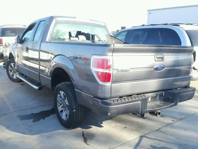 1FTFX1CF9DFC57950 - 2013 FORD F150 SUPER GRAY photo 3