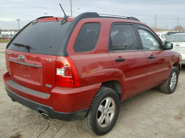 KNDJE723097576391 - 2009 KIA SPORTAGE L RED photo 4