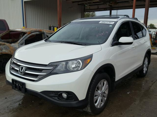 5J6RM3H76DL001411 - 2013 HONDA CR-V EXL WHITE photo 2