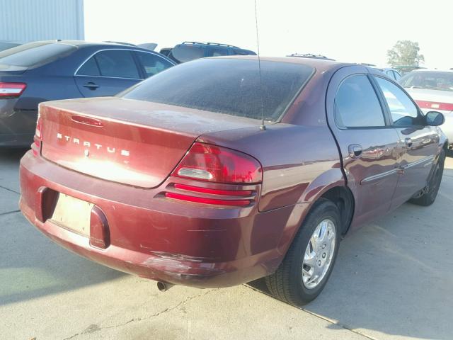 1B3EJ46X81N619482 - 2001 DODGE STRATUS SE RED photo 4