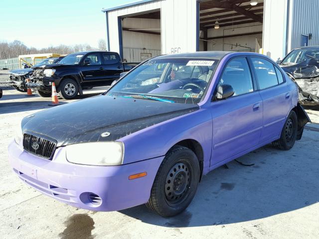 KMHDN45D12U277897 - 2002 HYUNDAI ELANTRA GL PURPLE photo 2