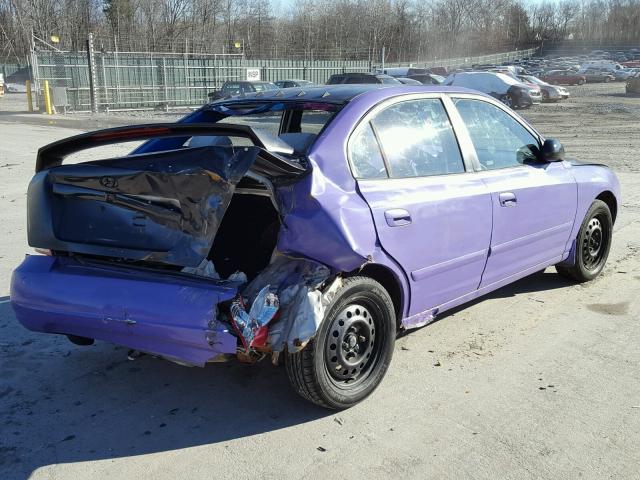 KMHDN45D12U277897 - 2002 HYUNDAI ELANTRA GL PURPLE photo 4