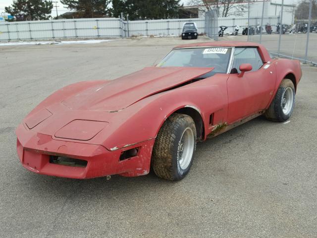 1G1AY8761BS416368 - 1981 CHEVROLET CORVETTE RED photo 2