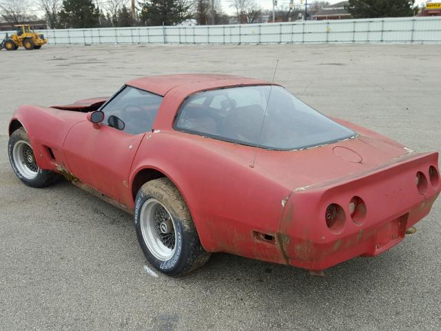 1G1AY8761BS416368 - 1981 CHEVROLET CORVETTE RED photo 3