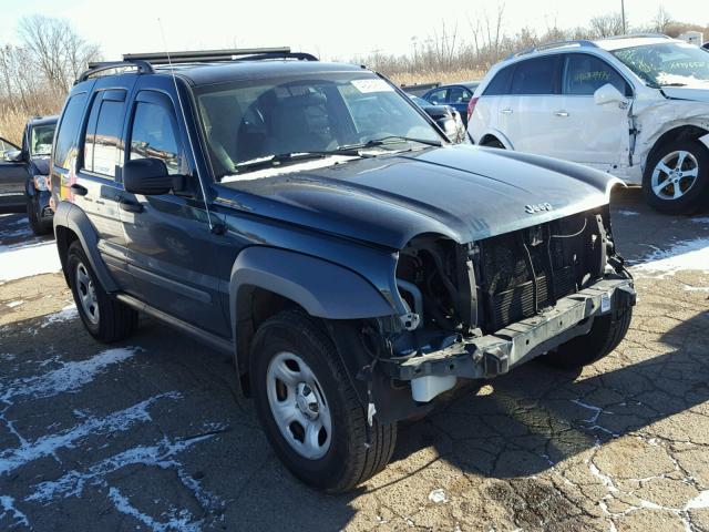 1J4GL48K65W697305 - 2005 JEEP LIBERTY SP GREEN photo 1