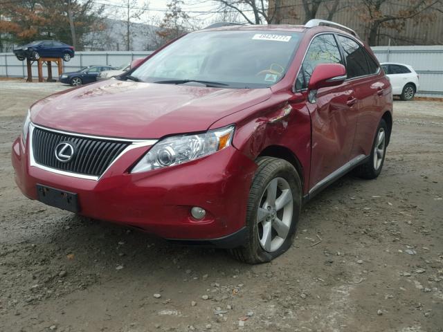 2T2BK1BA0BC089409 - 2011 LEXUS RX 350 RED photo 2