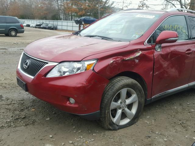 2T2BK1BA0BC089409 - 2011 LEXUS RX 350 RED photo 9